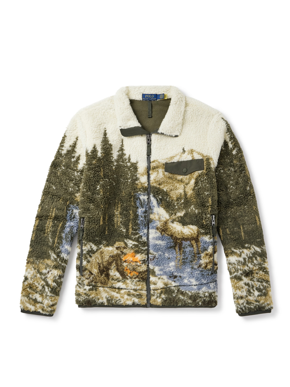 Polo Ralph Lauren Ralph Lauren Pile Fleece Graphic Jacket In Multi