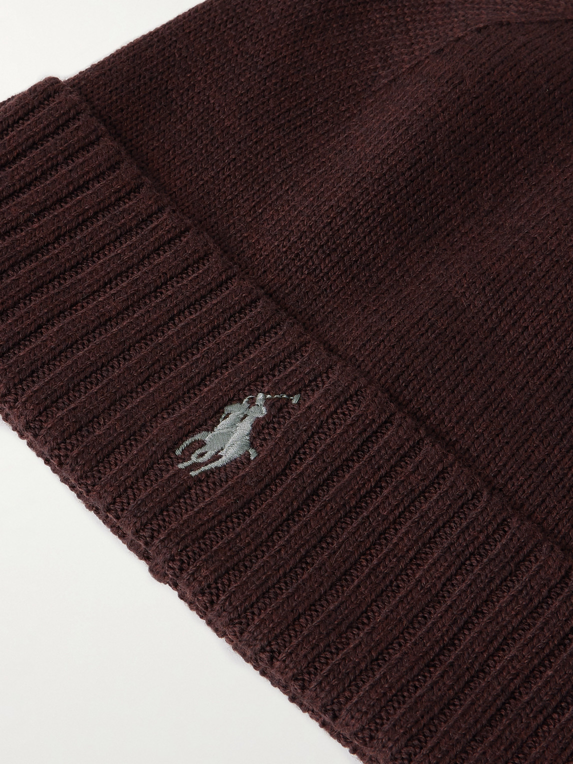 Polo Ralph Lauren Logo-embroidered Wool Beanie In Brown
