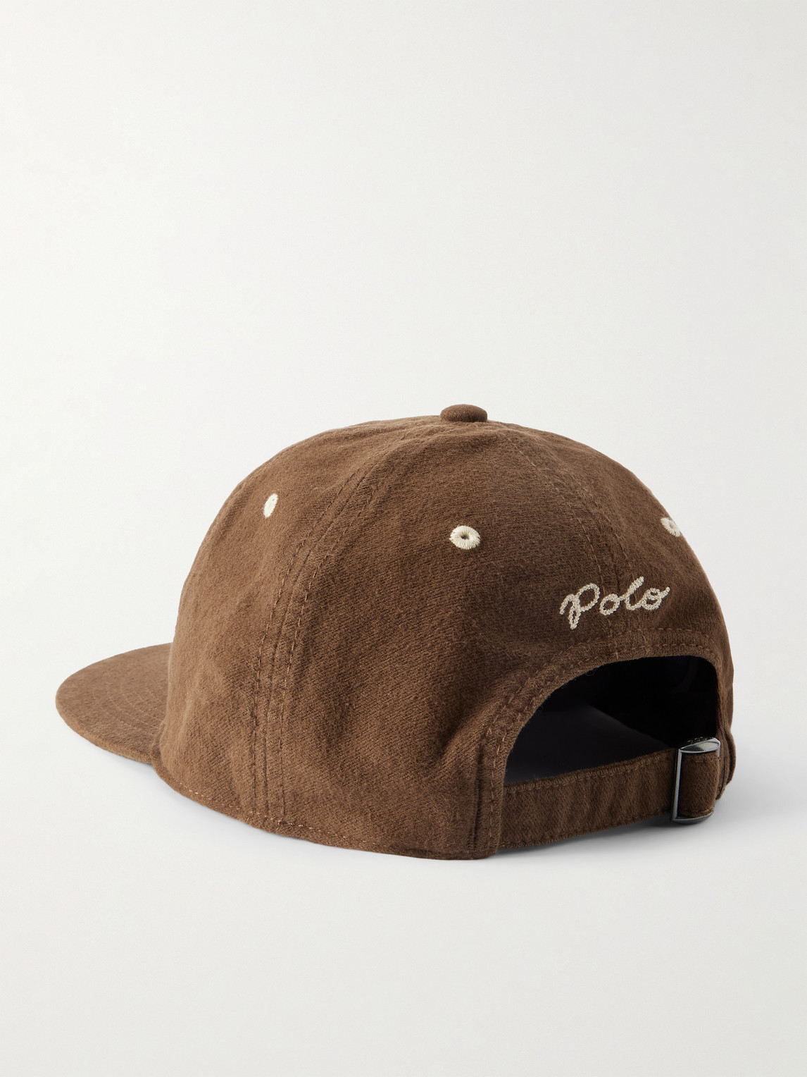 Polo Ralph Lauren Logo-appliquéd Brushed Cotton-twill Baseball Cap In Brown