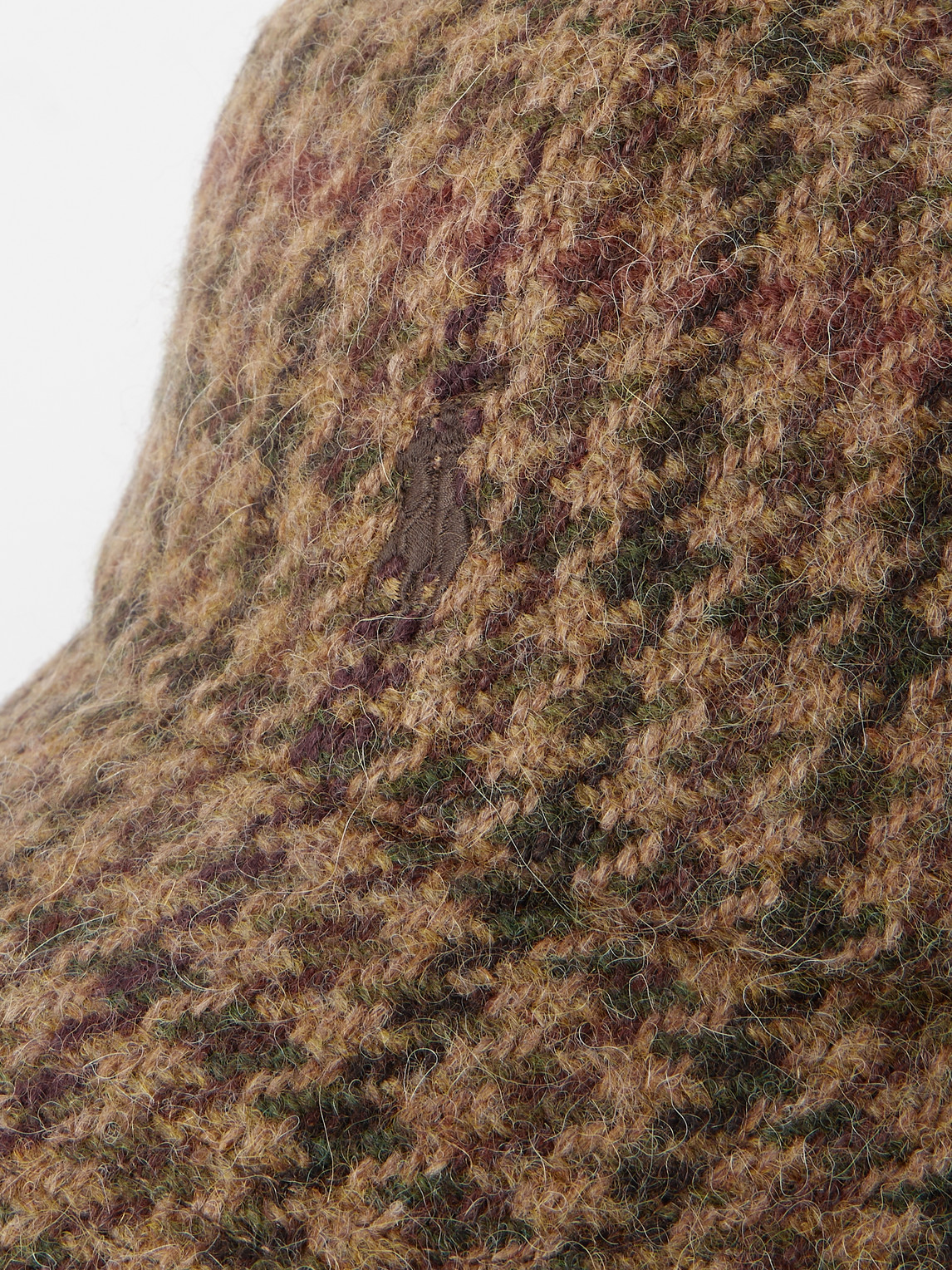 Polo Ralph Lauren Logo-embroidered Leather-trimmed Houndstooth Wool And Alpaca -blend Baseball Cap In Brown