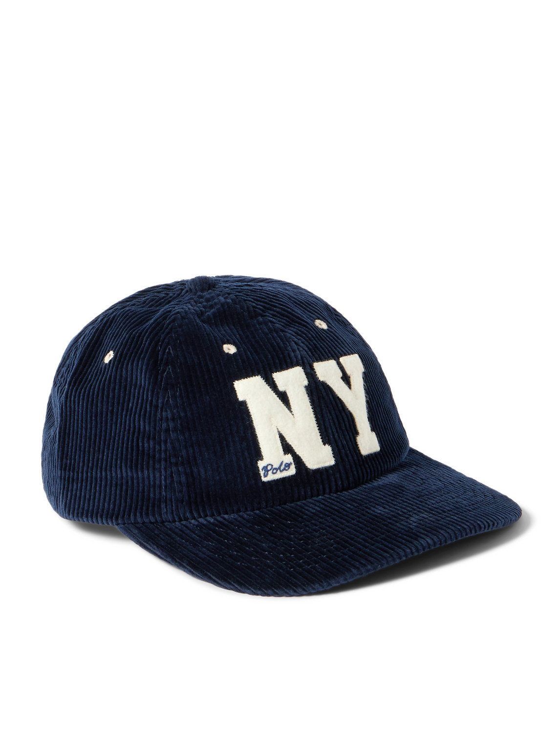 Polo Ralph Lauren Logo-appliquéd Cotton-corduroy Baseball Cap In Blue