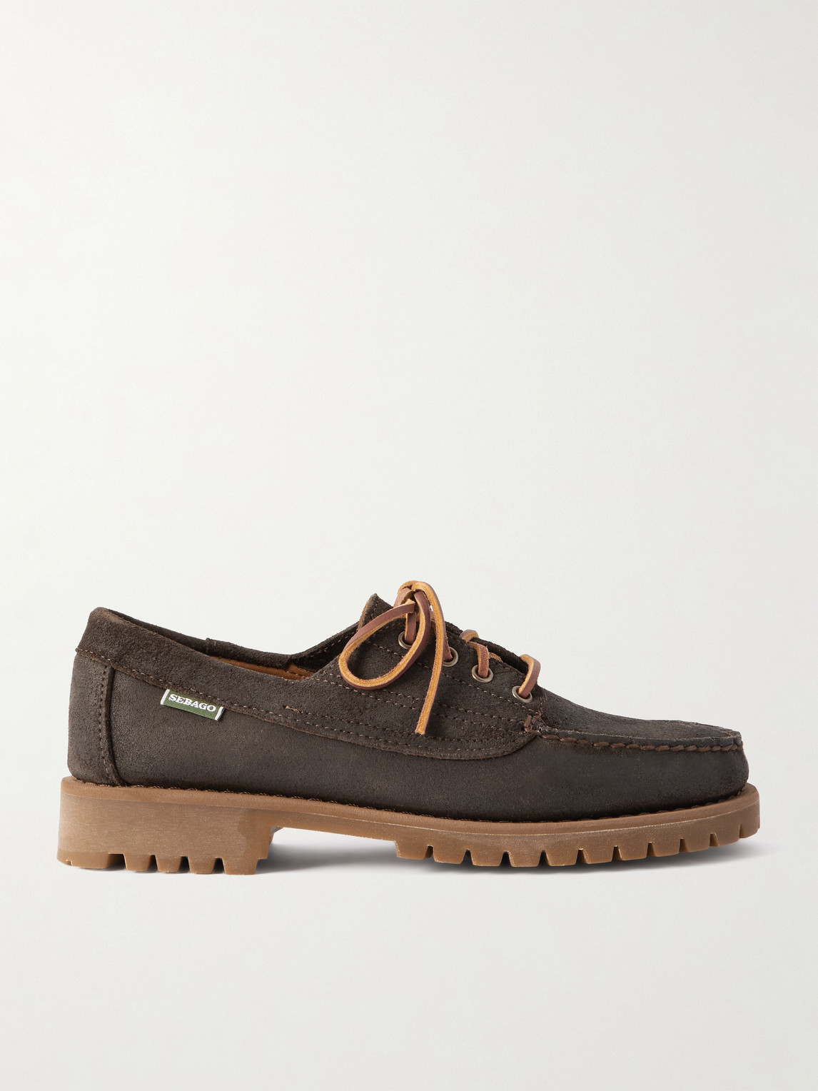 Sebago Askook Leather-Trimmed Waxed-Suede Boat Shoes - Men
