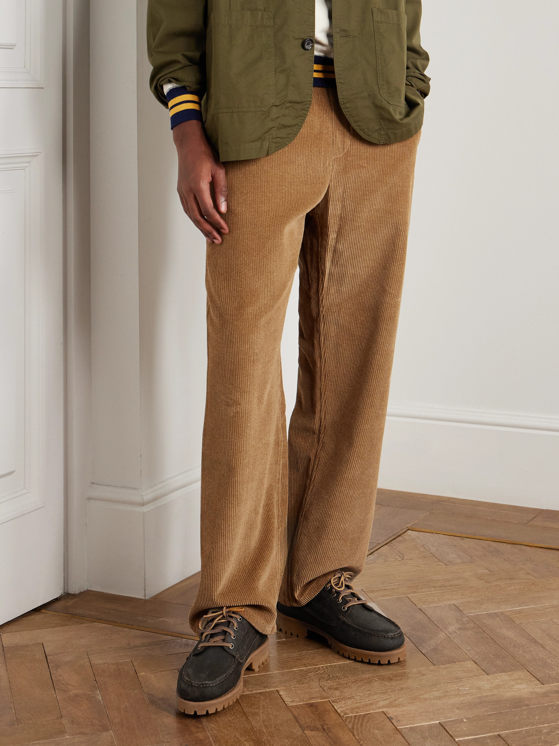 Sebago Askook Leather-trimmed Waxed-suede Boat Shoes In Brown