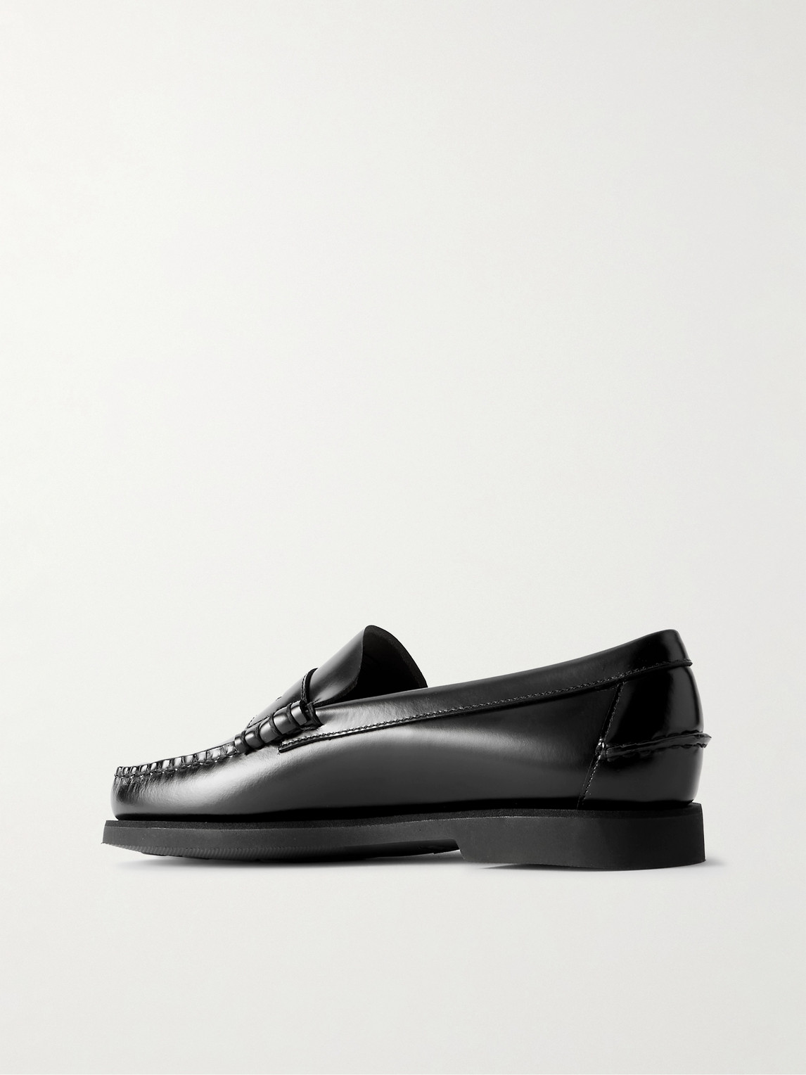 Sebago Round Toe Slip-on Moccasins With Cut-out Upper Design In Black
