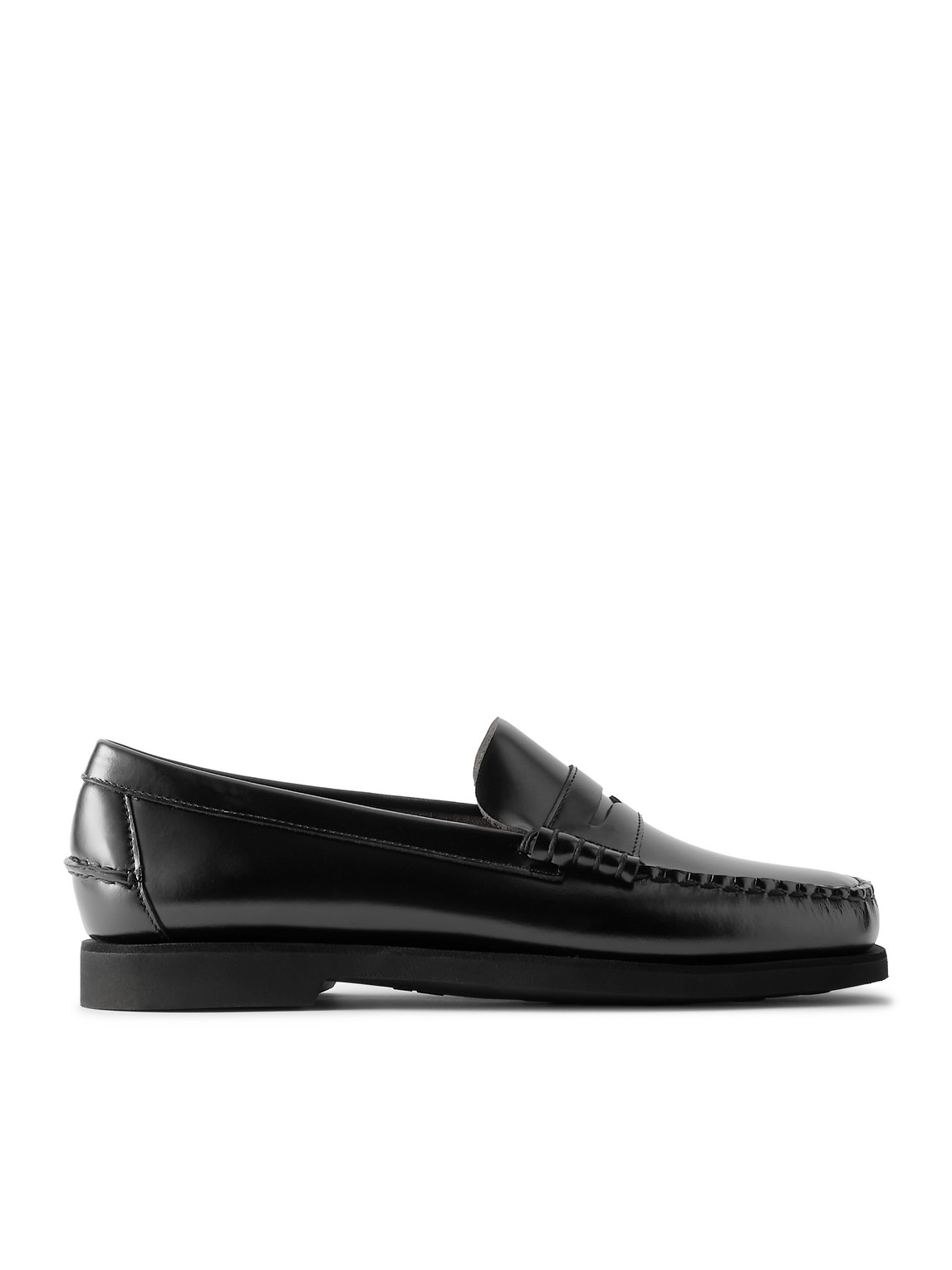 Sebago Round Toe Slip-on Moccasins With Cut-out Upper Design In Black