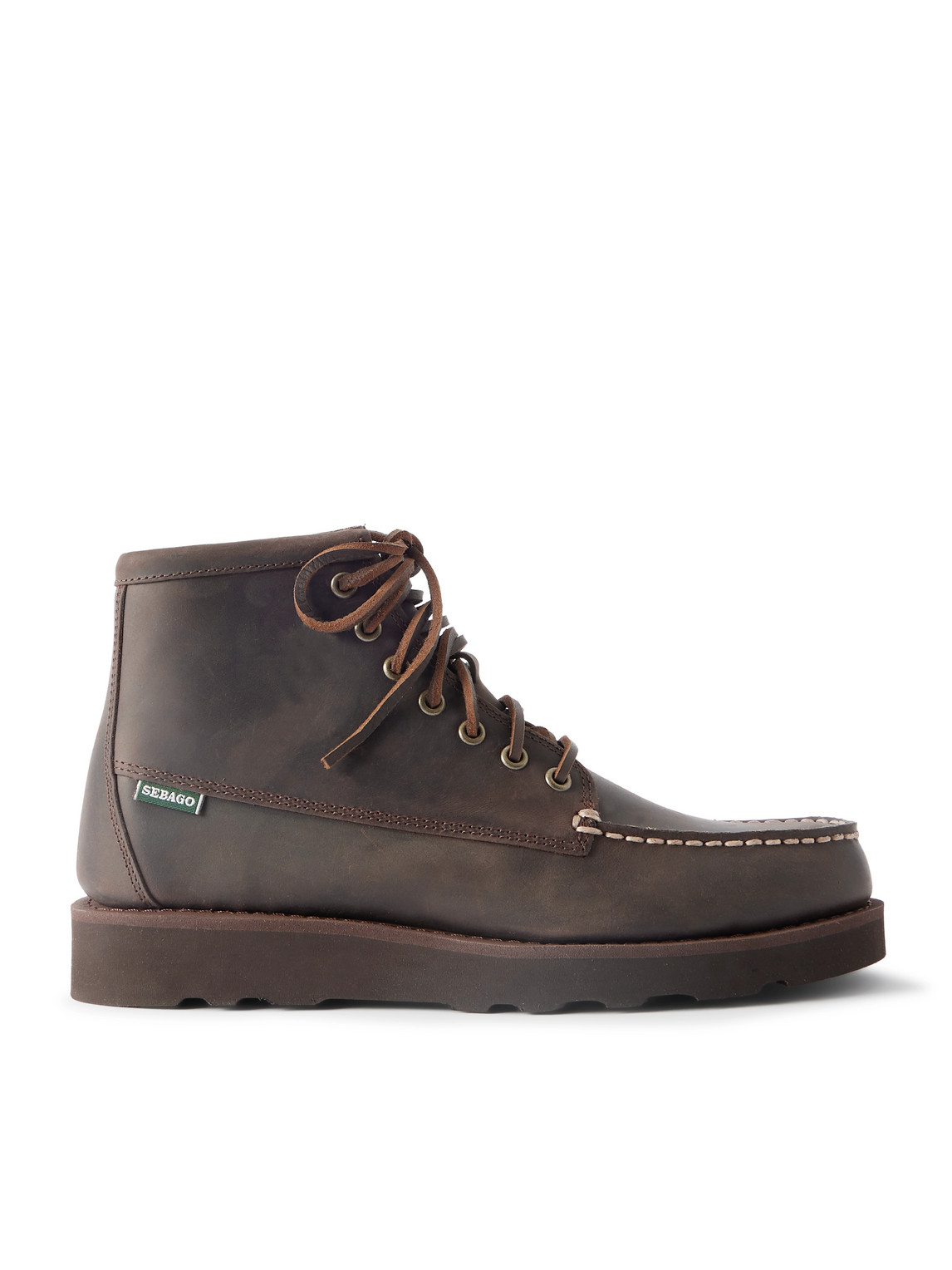 Sebago Tala Waxed-leather Boots In Brown