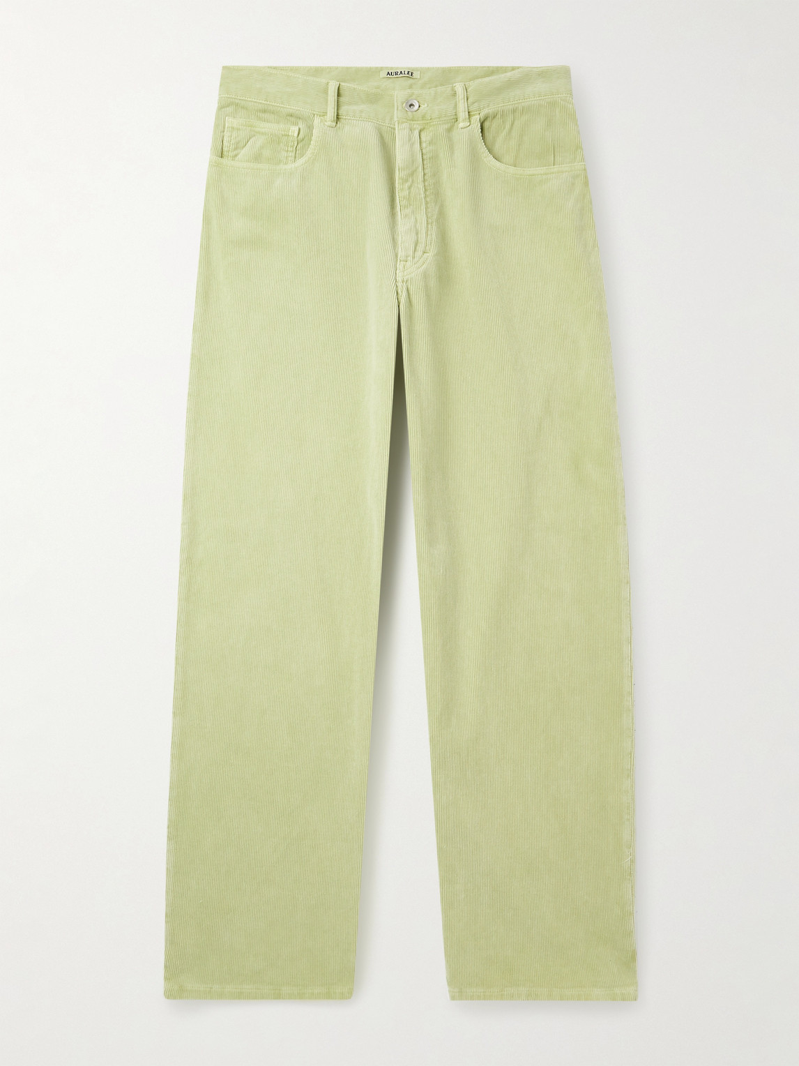 Auralee Straight-leg Cotton-corduroy Trousers In Green