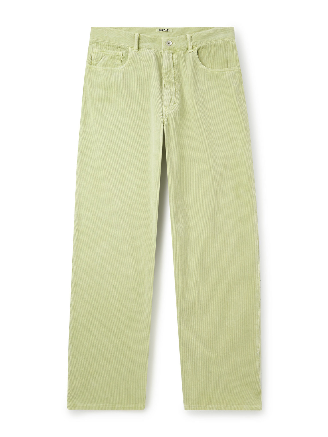 Auralee Straight-leg Cotton-corduroy Trousers In Green