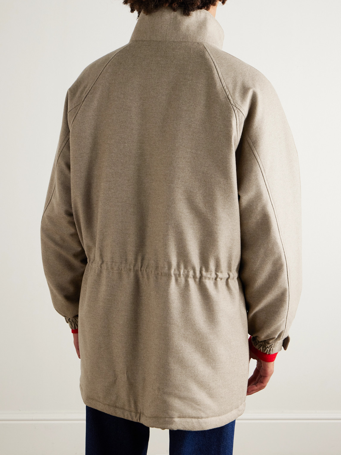 Auralee Oversized Padded Wool Coat In Brown