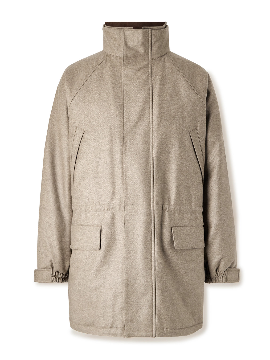 Auralee Oversized Padded Wool Coat In Brown