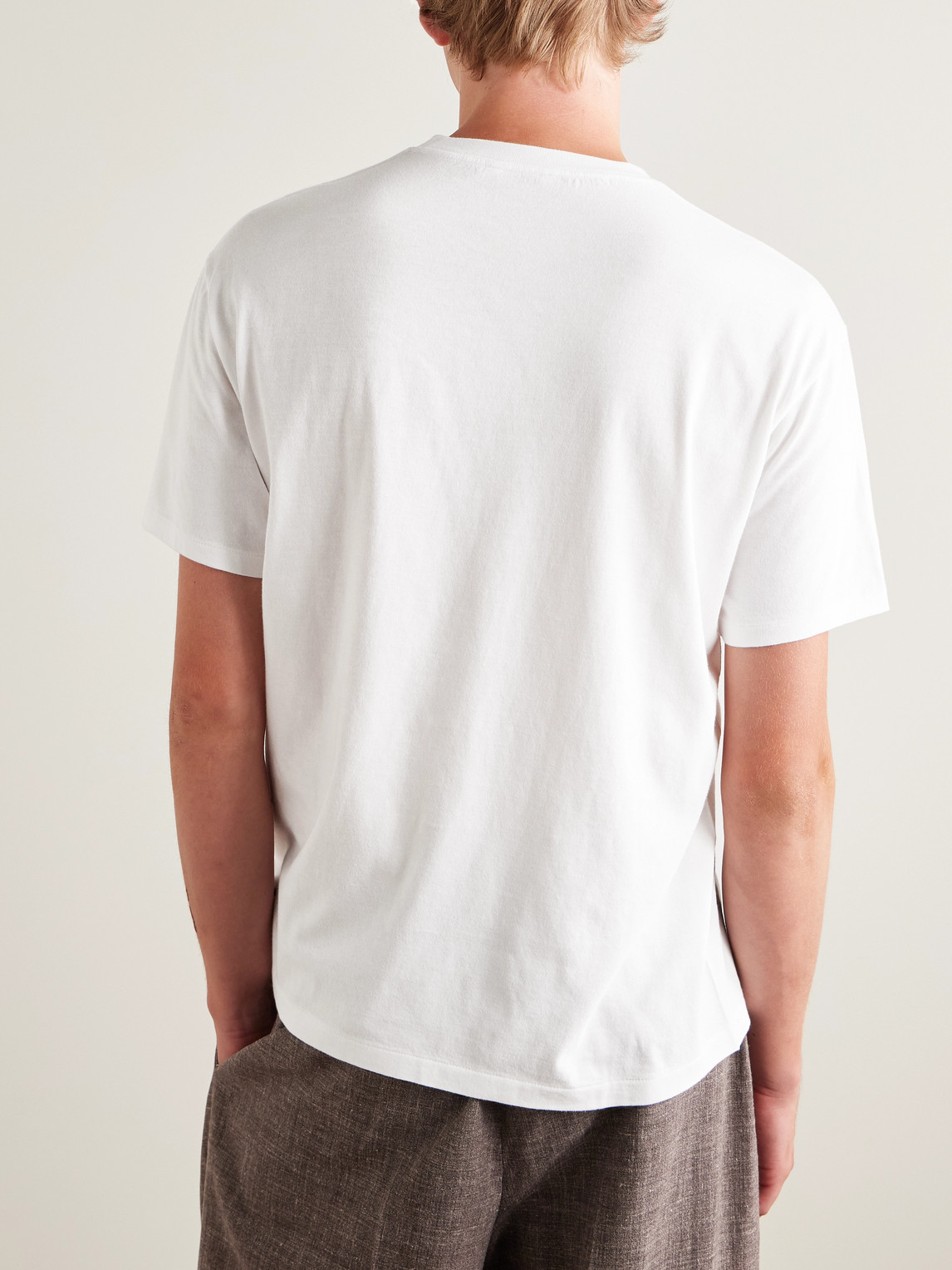 Auralee Cotton-jersey T-shirt In White