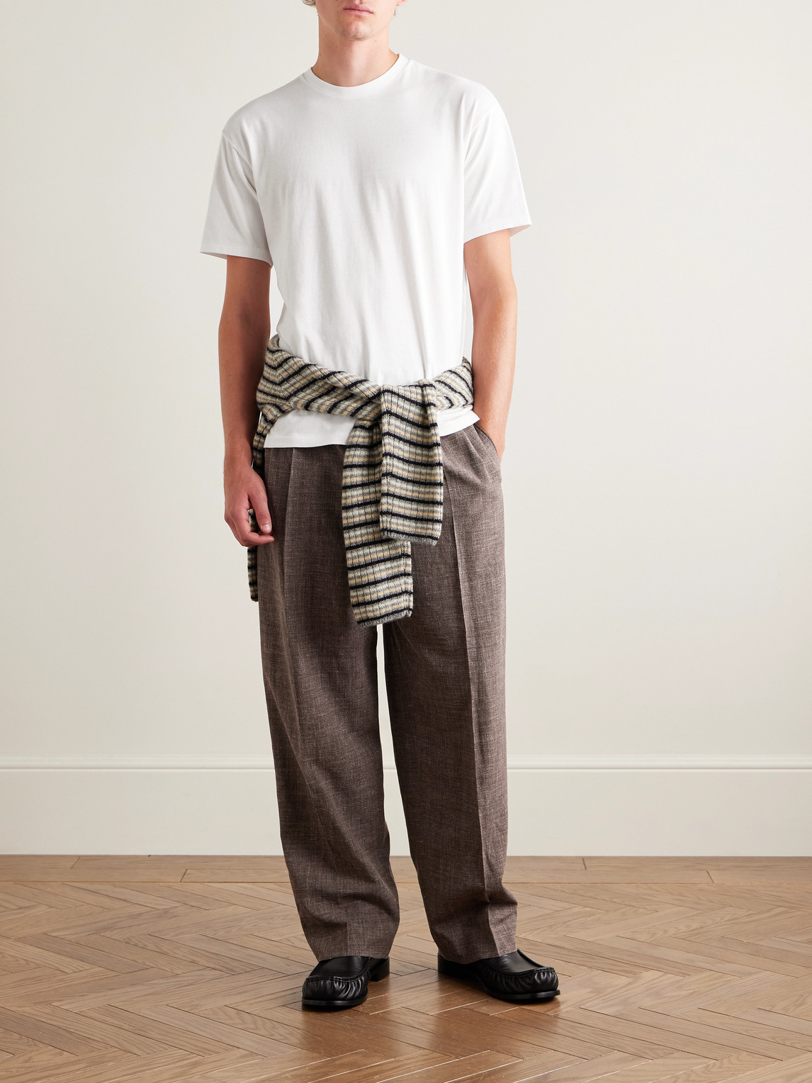 Auralee Cotton-jersey T-shirt In White