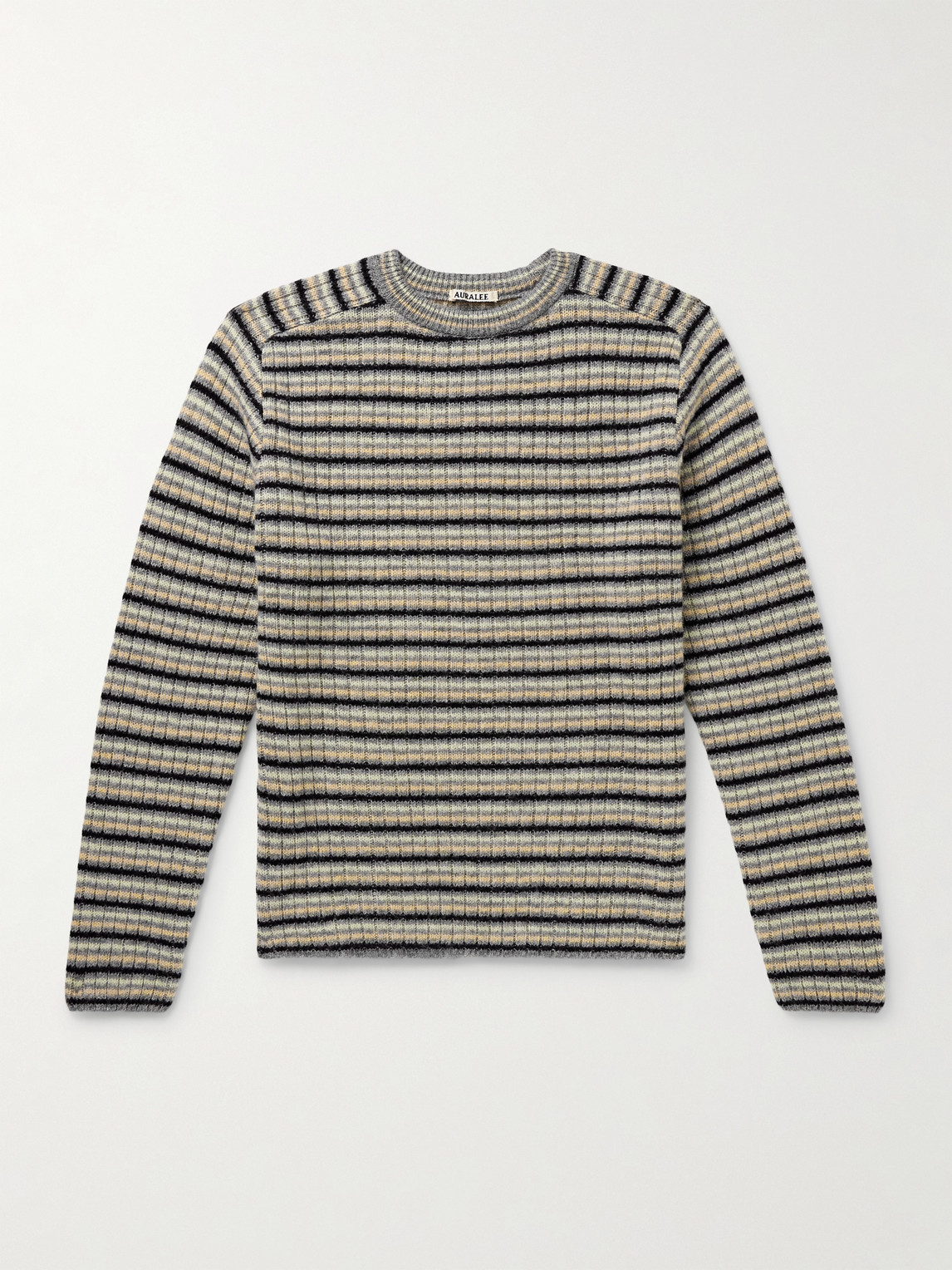Auralee Striped Shetland Wool and Cashmere-Blend Sweater - Men