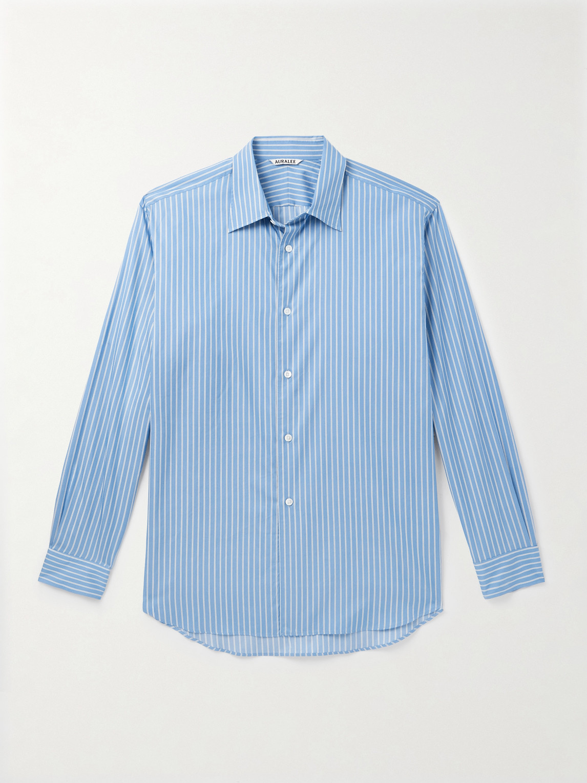 Auralee Sim-Fit Striped Cotton and Silk-Blend Twill Shirt - Men