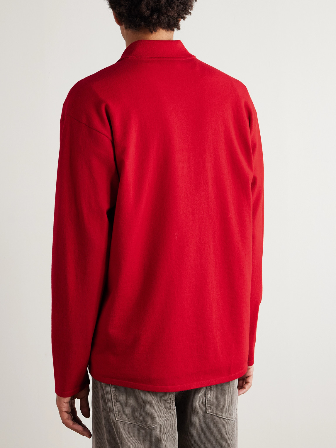 Auralee Wool Cardigan In Red