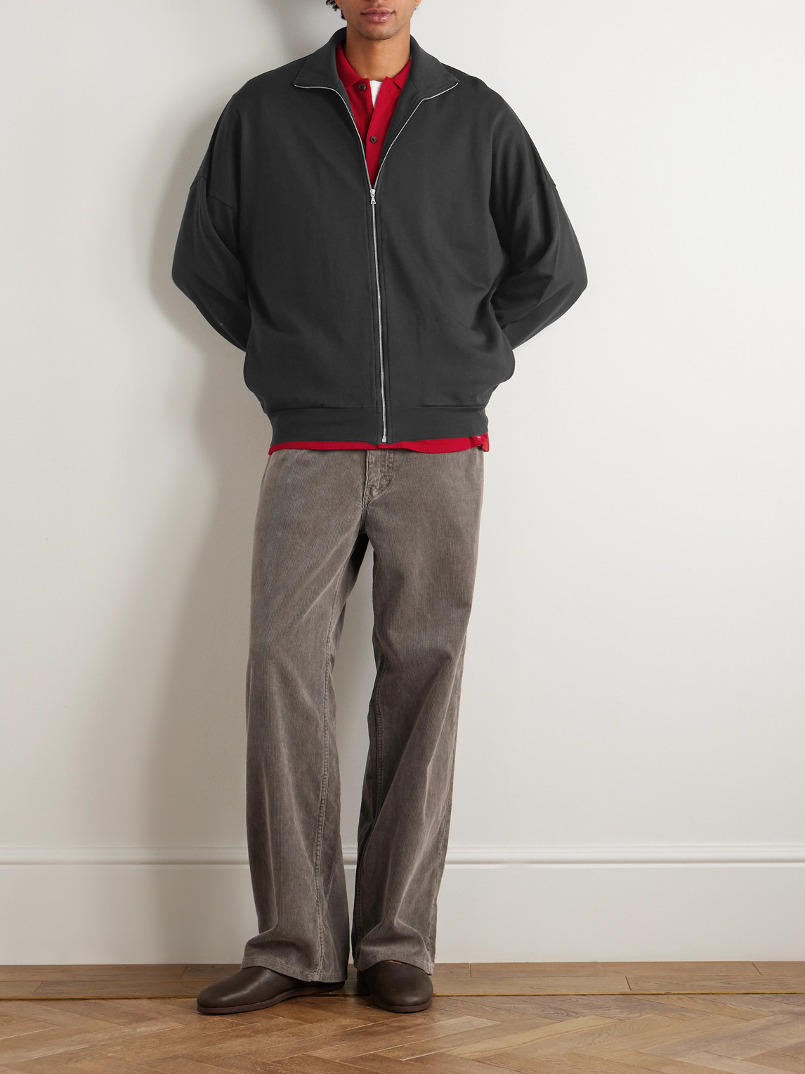 Auralee Wool Cardigan In Red