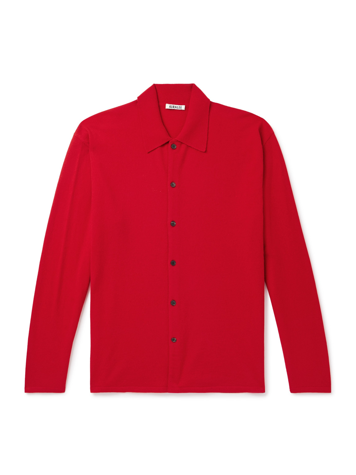 Auralee Wool Cardigan In Red