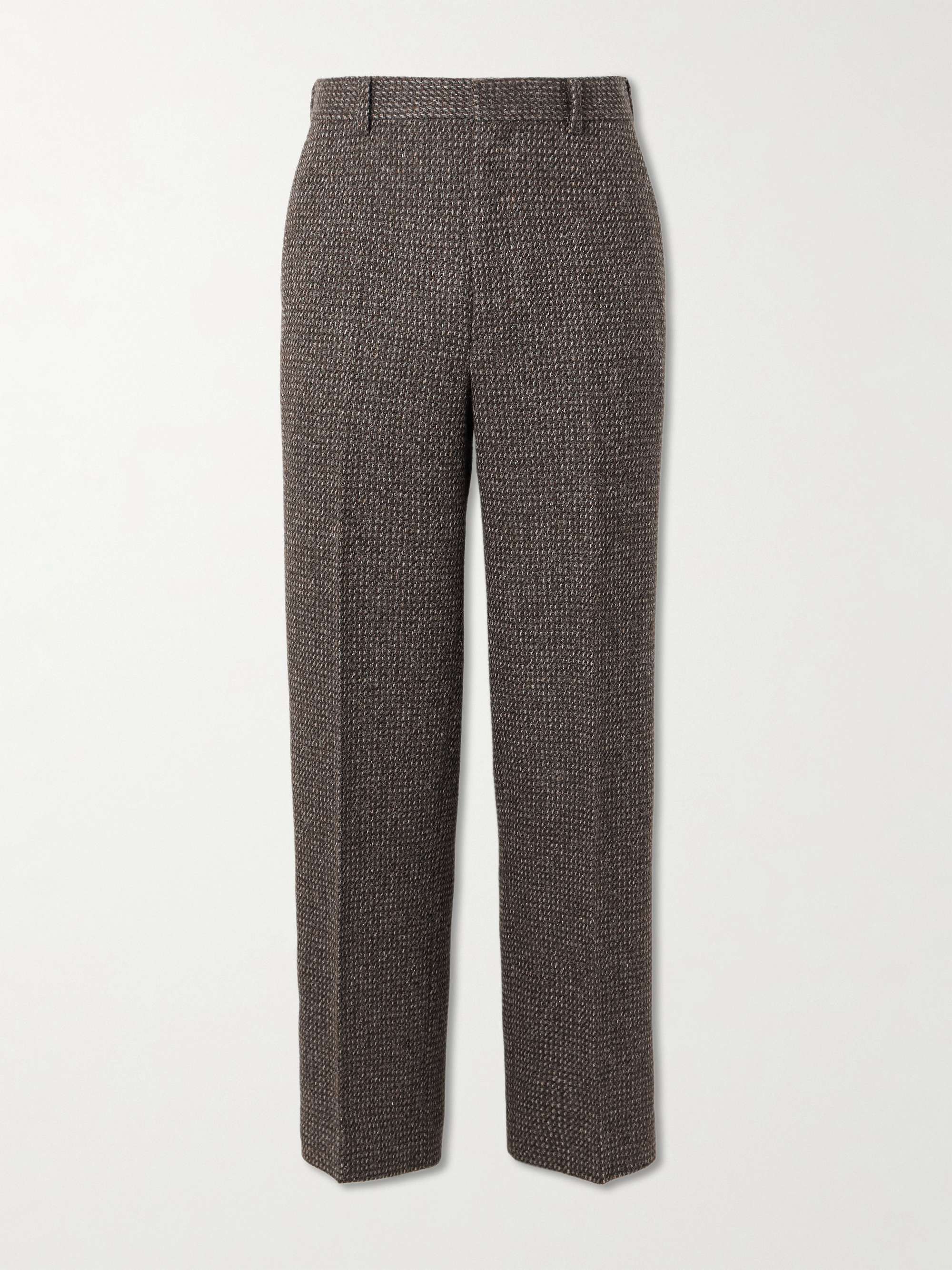 パンツ AURALEE SILK SUMMER TWEED SLACKS Auralee Linen Silk Tweed Slacks in Dark Navy Curated at Jake