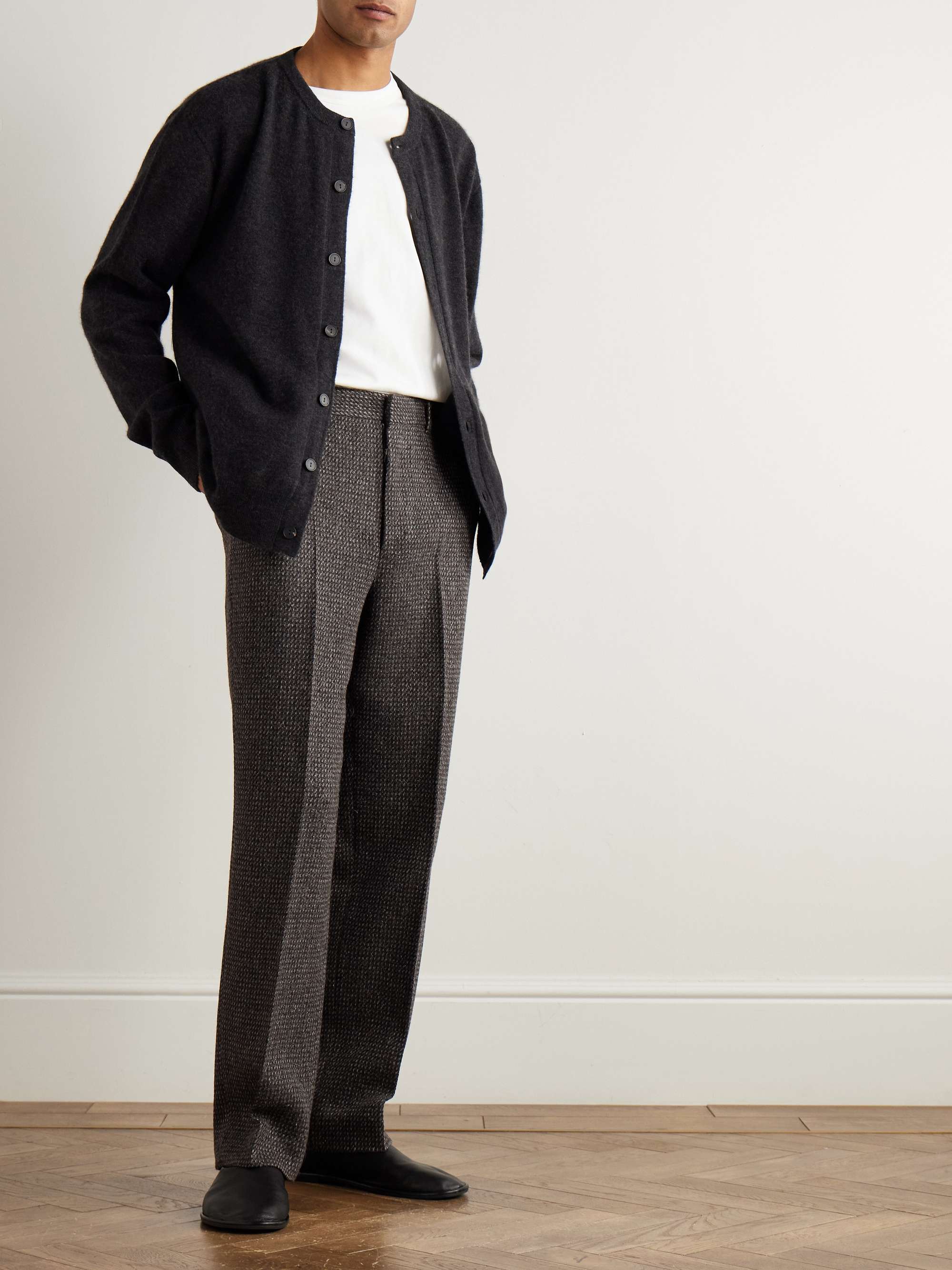AURALEE Straight-Leg Wool, Alpaca and Silk-Blend Tweed