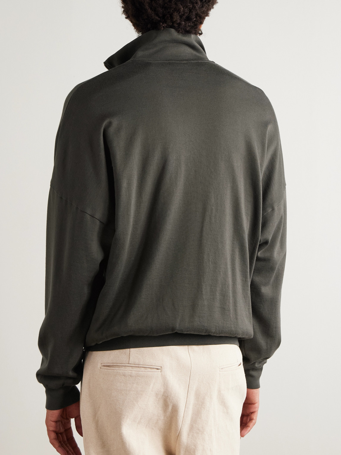 Auralee Cotton-jersey Zip-up Sweatshirt In Gray