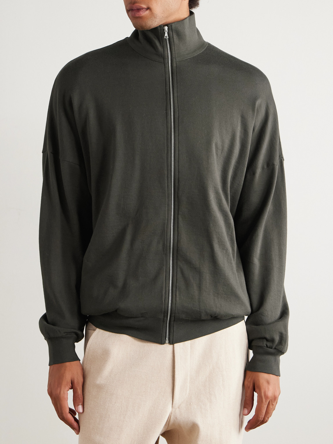 Auralee Cotton-jersey Zip-up Sweatshirt In Gray