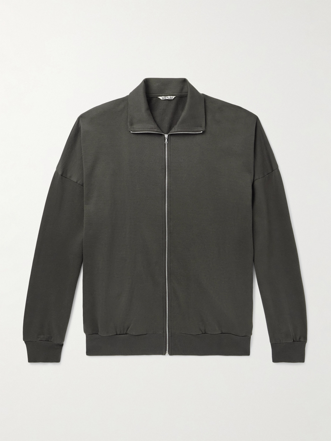 Auralee Cotton-jersey Zip-up Sweatshirt In Black