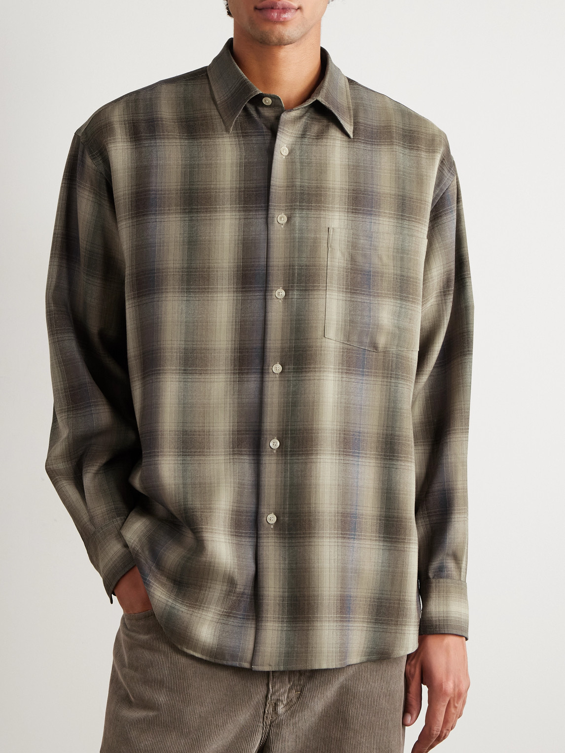 Auralee Checked Wool Shirt In Multi