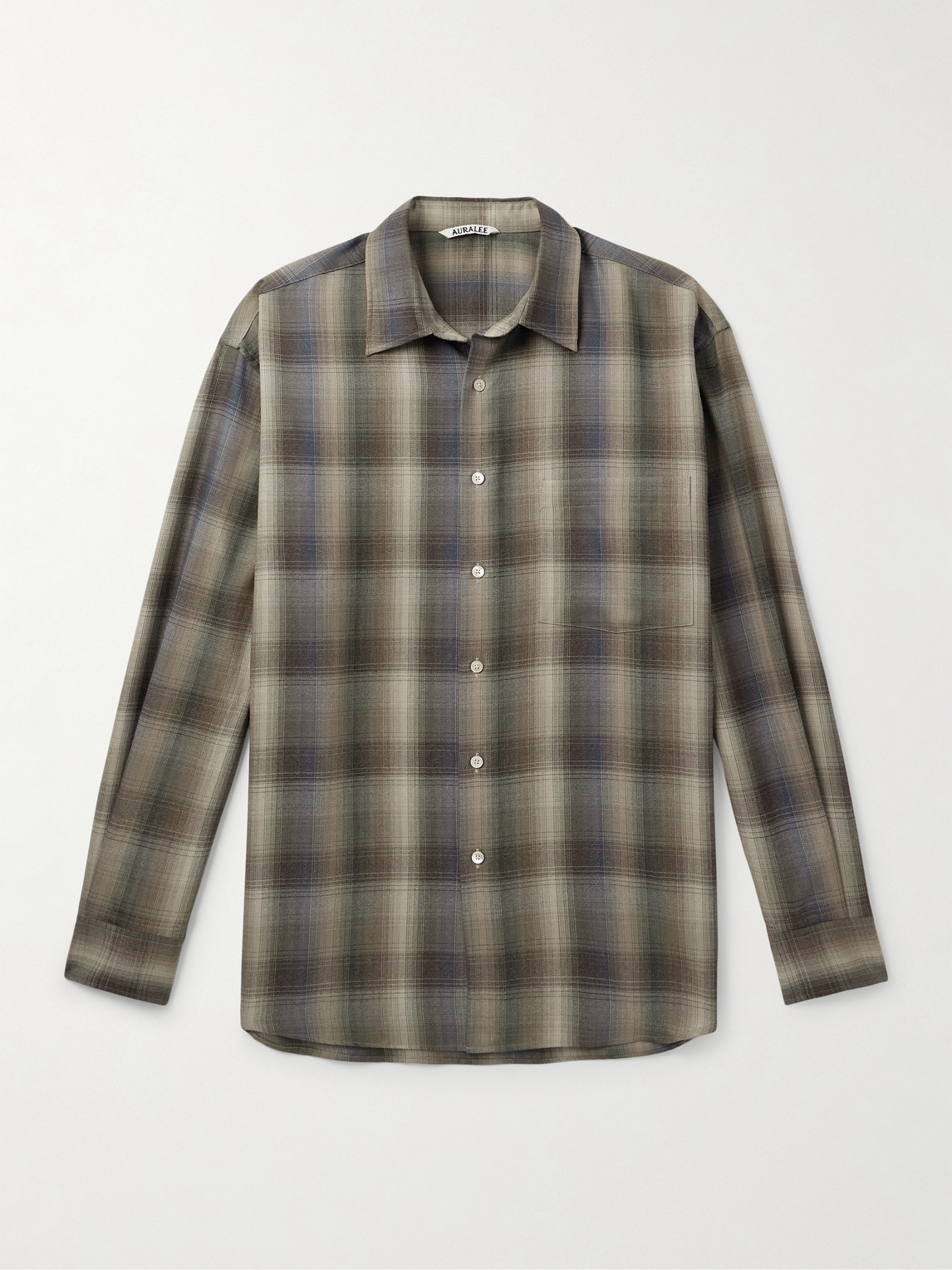 Auralee Checked Wool Shirt In Multi