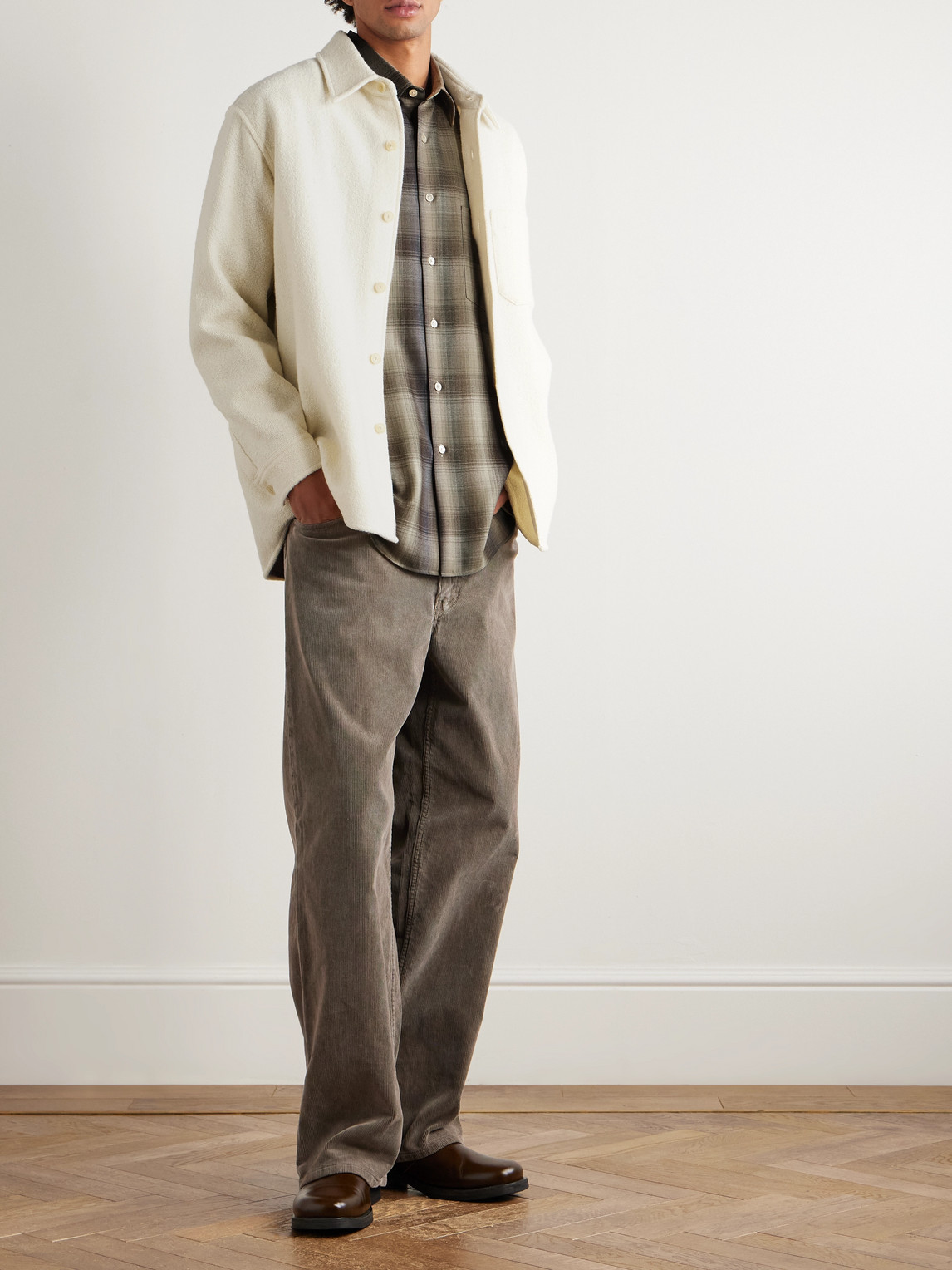 Auralee Checked Wool Shirt In Multi