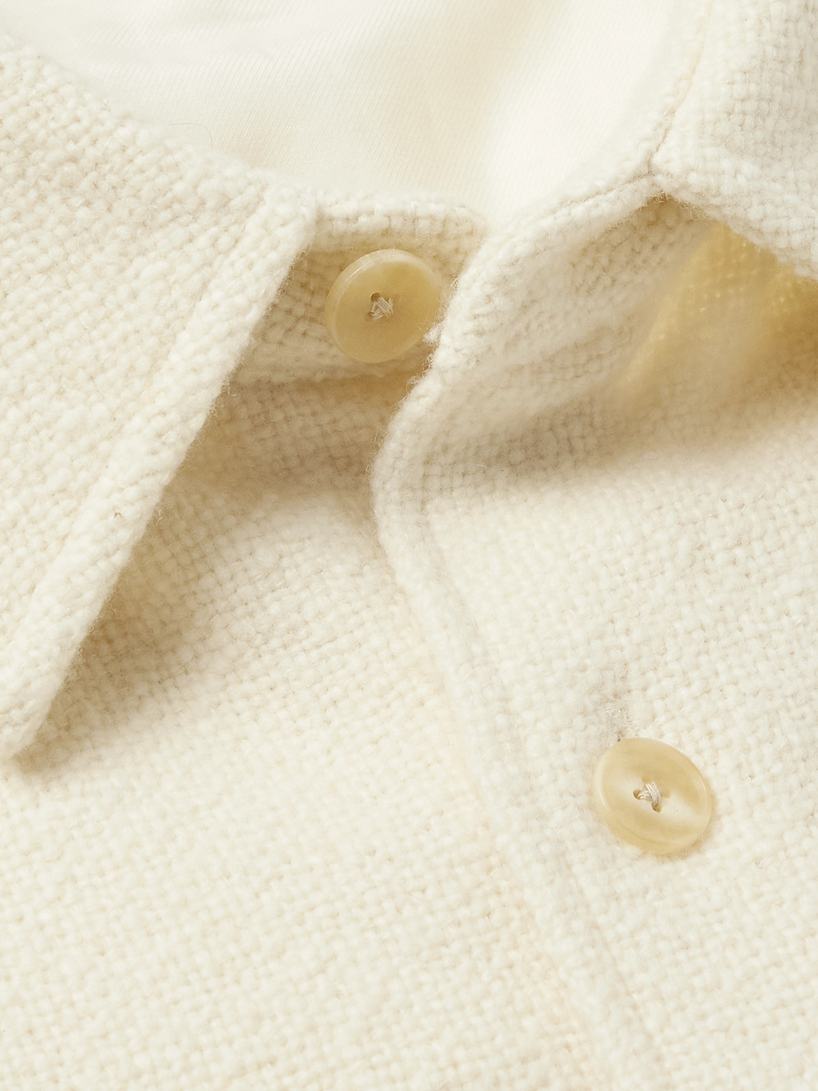 Auralee Oversized Wool-tweed Shirt Jacket In White