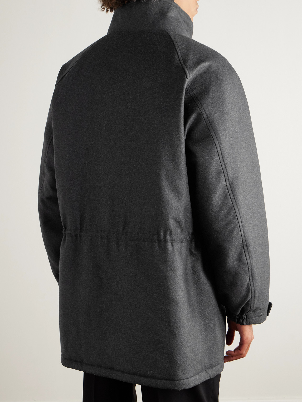 Auralee Oversized Padded Wool Coat In Black