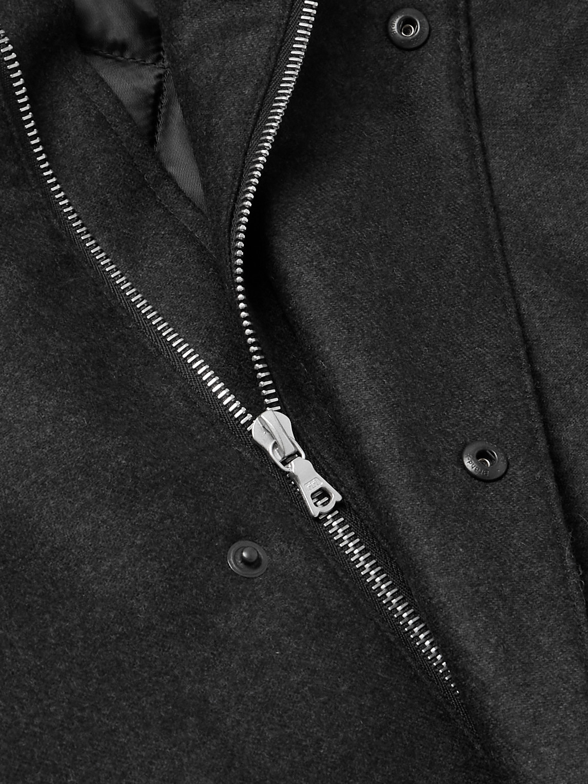 Auralee Oversized Padded Wool Coat In Black