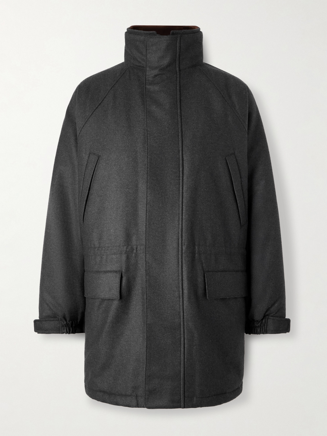 Auralee Oversized Padded Wool Coat In Black