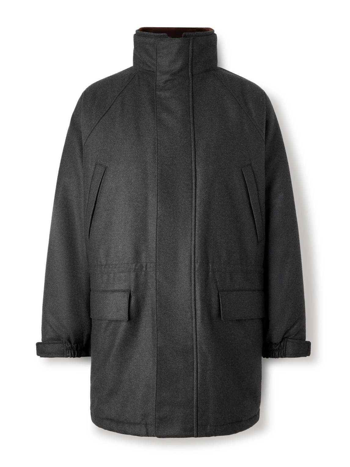 Auralee Oversized Padded Wool Coat In Black