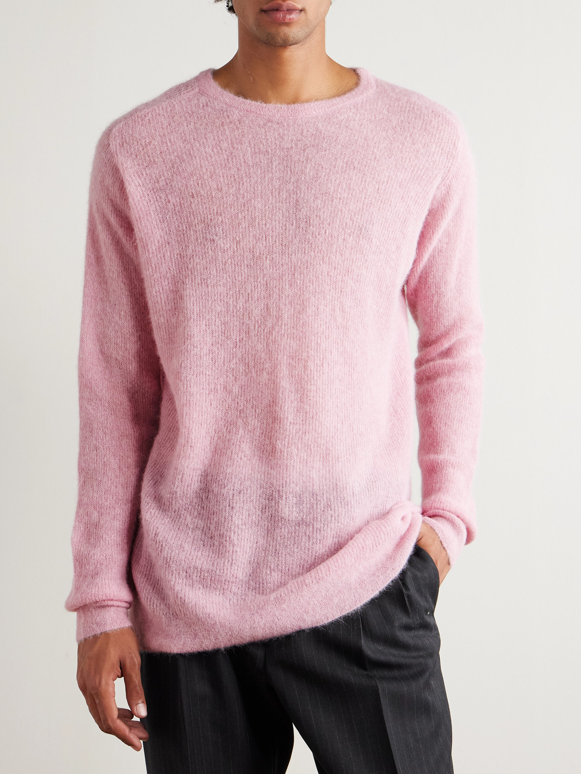 Auralee Luxurious Alpaca Knit Sweater In Pink