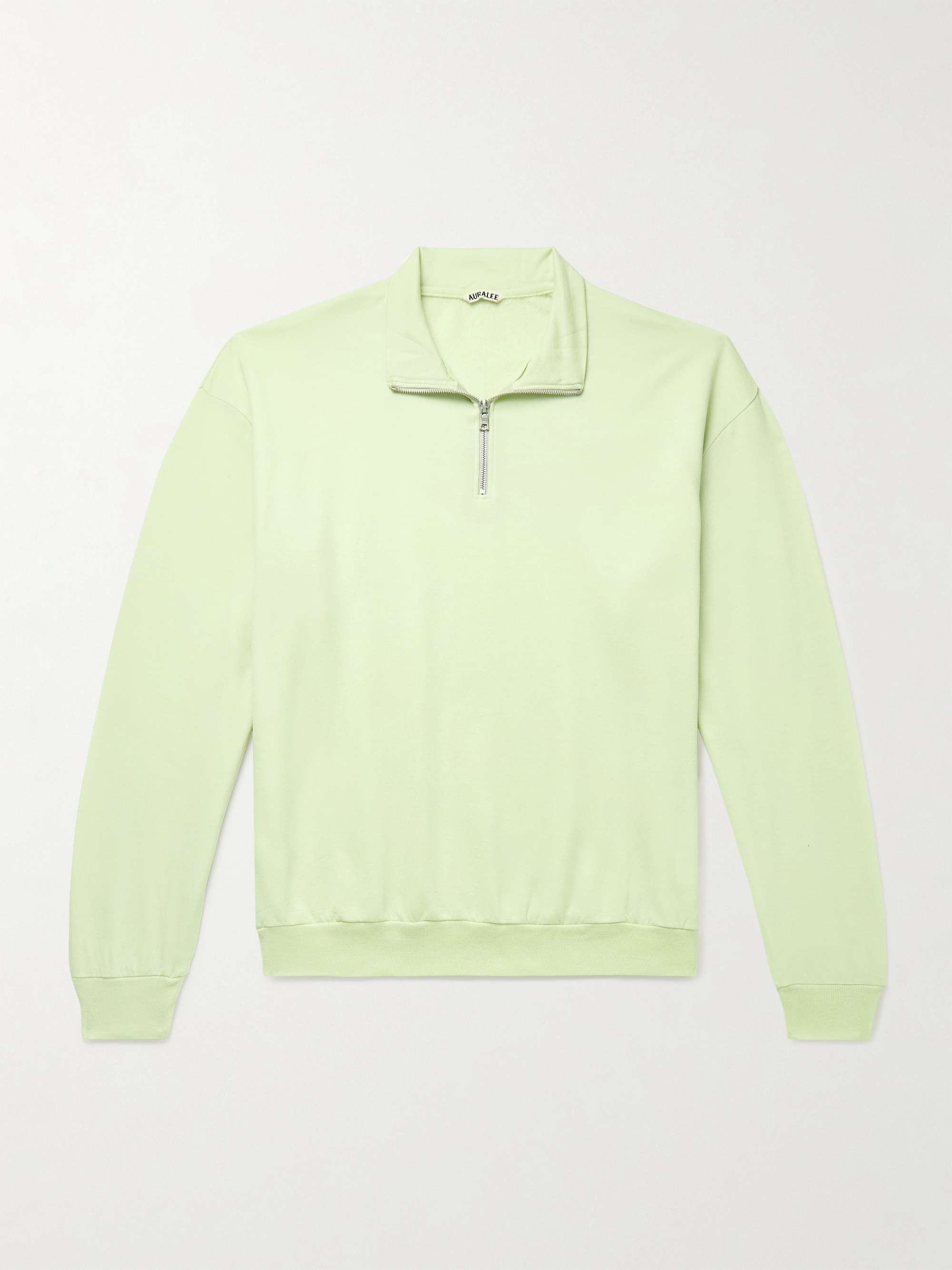 トップス AURALEE SUPER MILLED SWEAT PALE GREEN Auralee Super High Gauze Sweat Pullover in Dusty Green