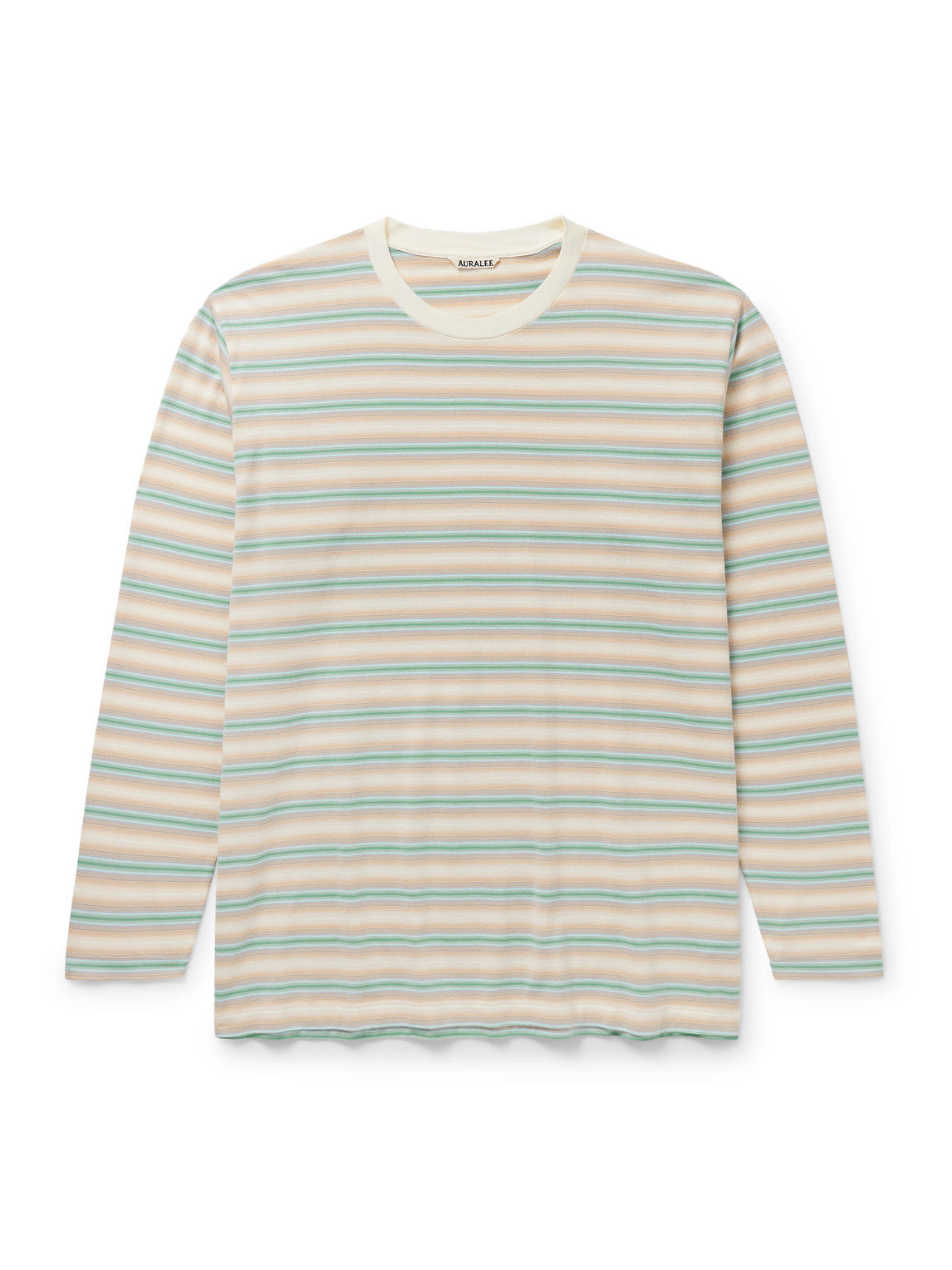 Auralee Striped Cotton-jersey T-shirt In Neutral