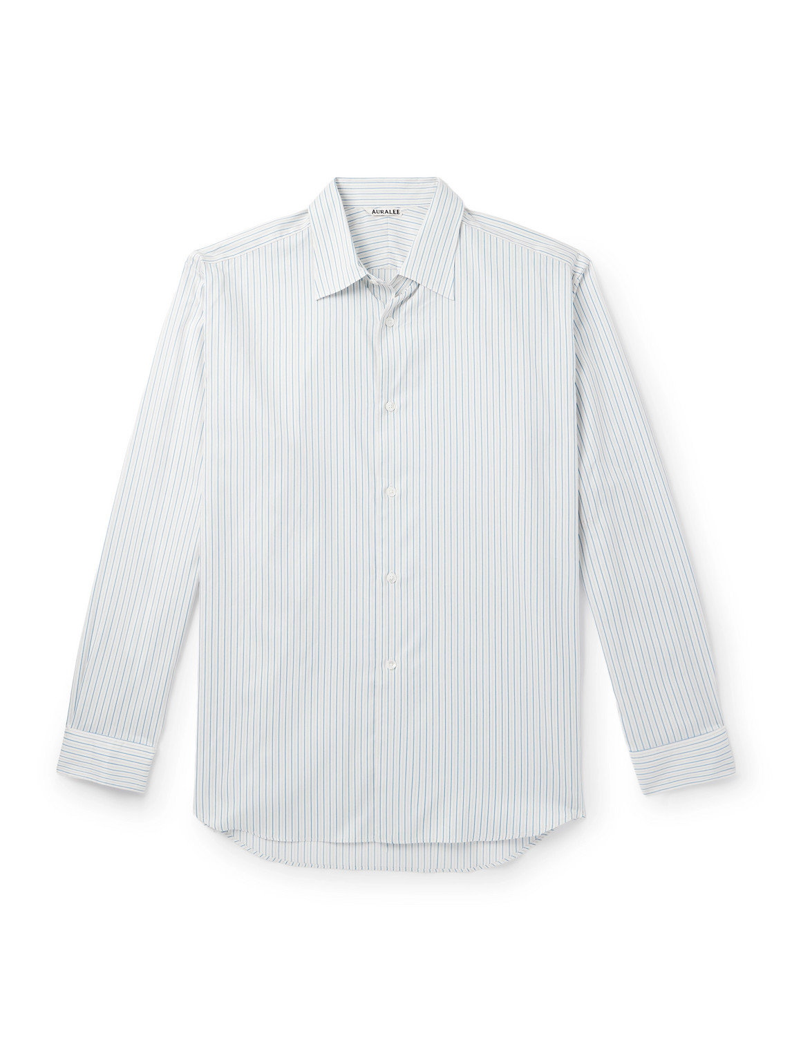 Auralee Sim-fit Striped Cotton And Silk-blend Twill Shirt In White