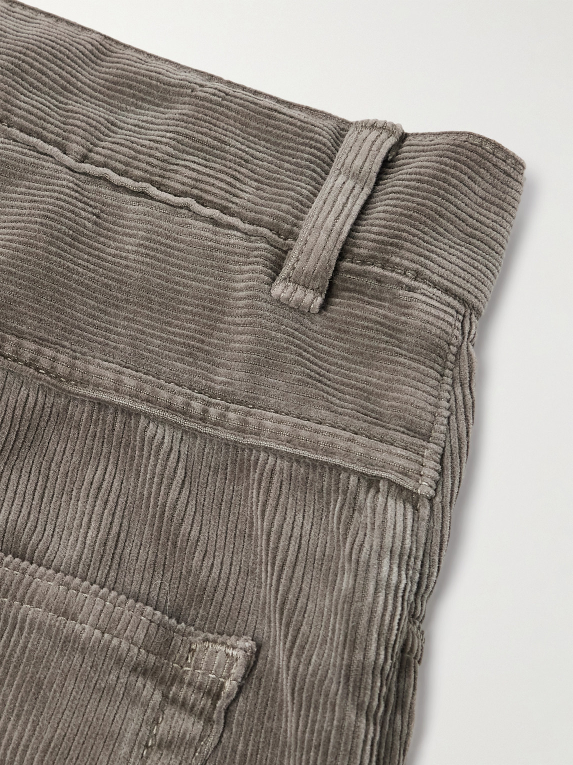 Auralee Straight-leg Cotton-corduroy Trousers In Gray
