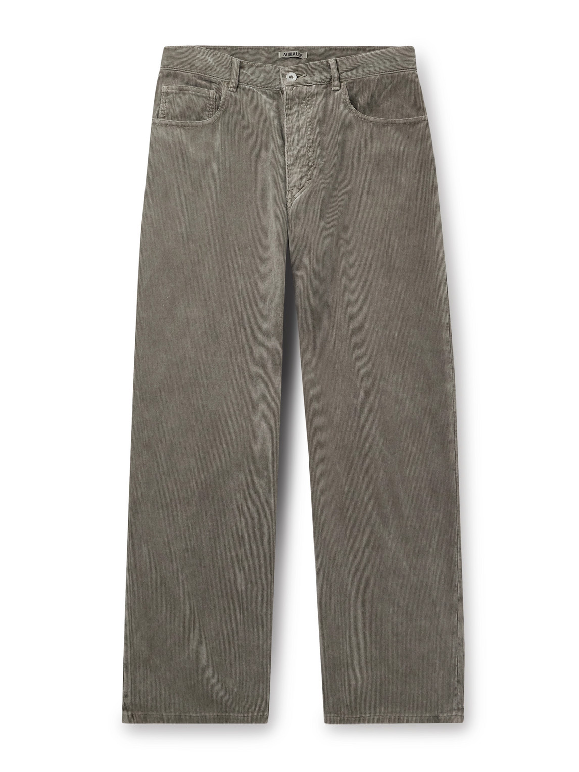 Auralee Straight-leg Cotton-corduroy Trousers In Gray