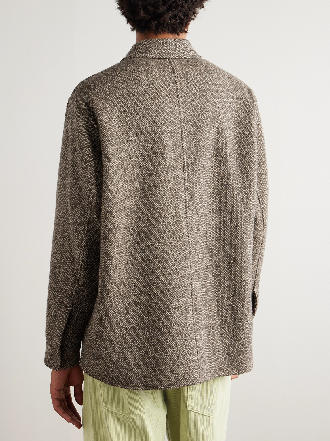 Auralee Wool-tweed Shirt Jacket In Brown