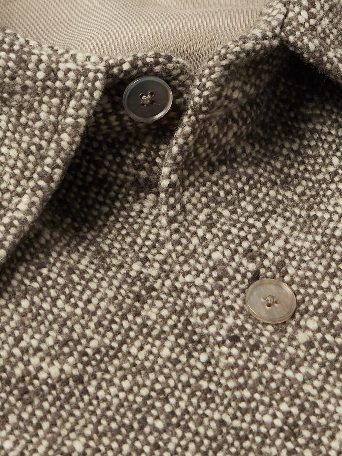 Auralee Wool-tweed Shirt Jacket In Brown