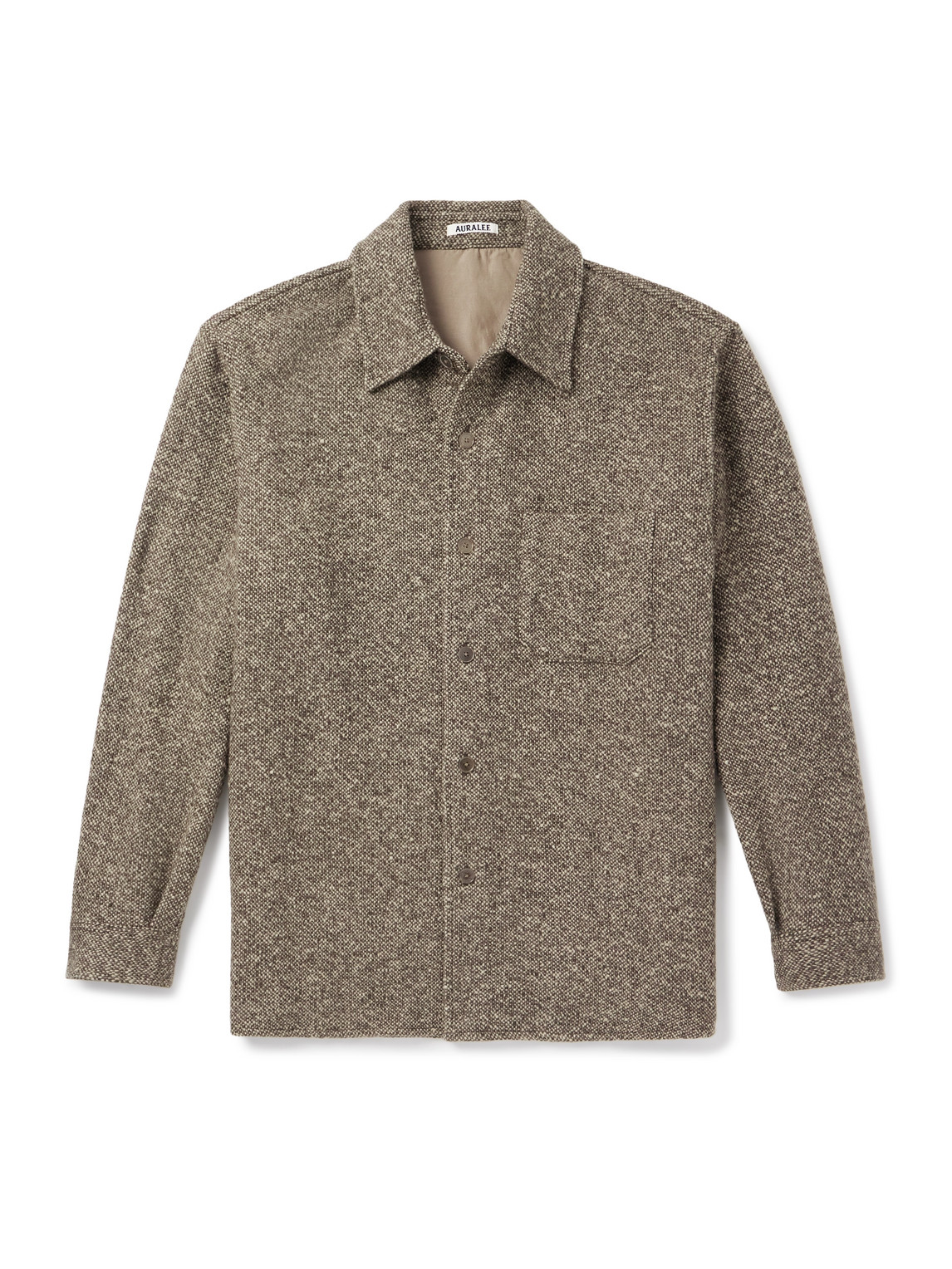 Auralee Wool-tweed Shirt Jacket In Brown