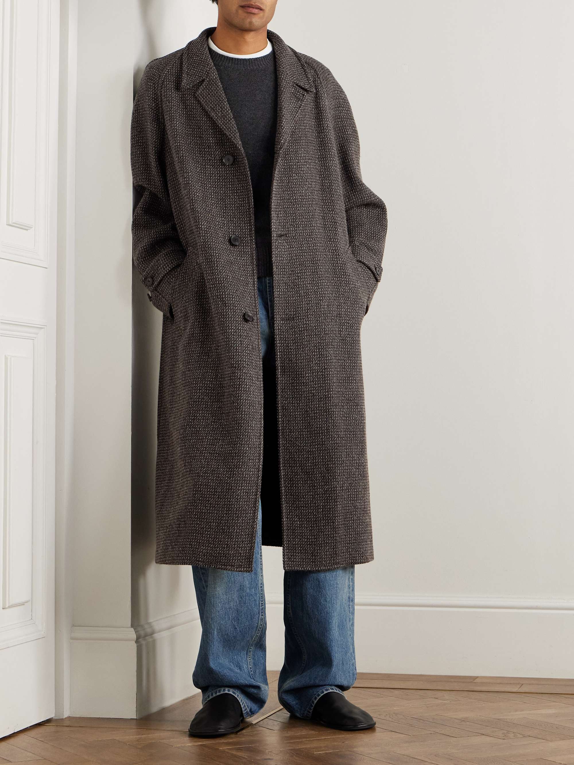 AURALEE Wool, Alpaca and Silk-Blend Tweed Coat for Men | MR