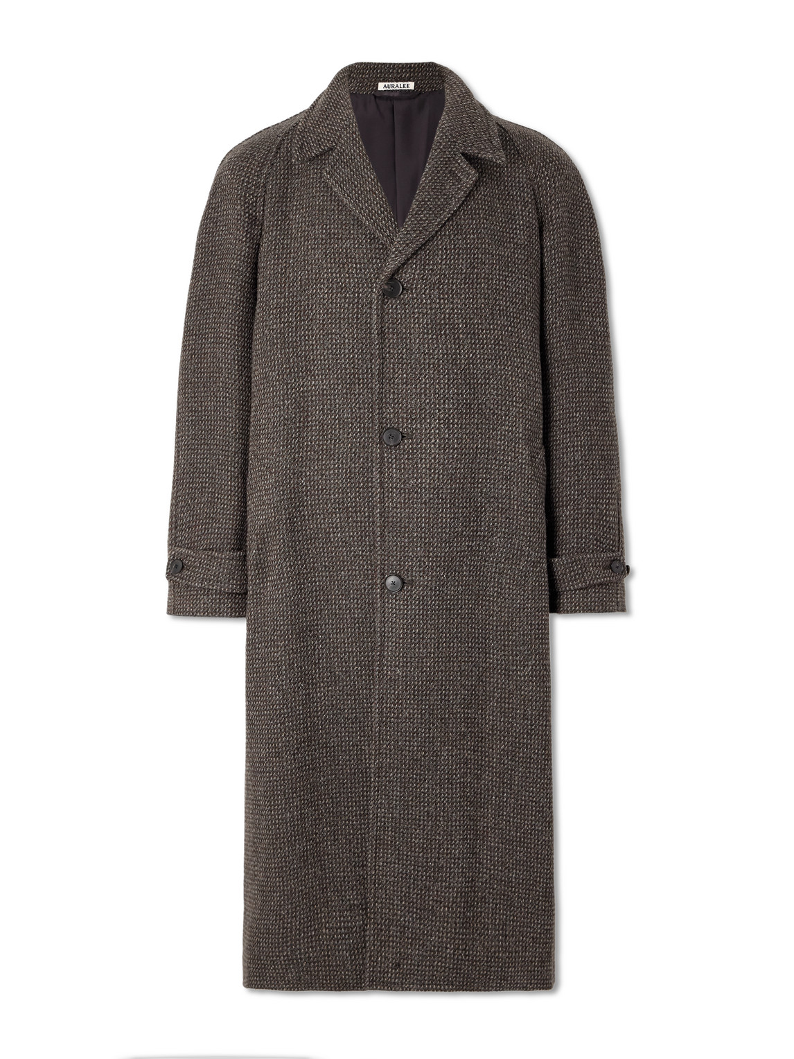 Auralee Wool, Alpaca And Silk-blend Tweed Coat In Brown