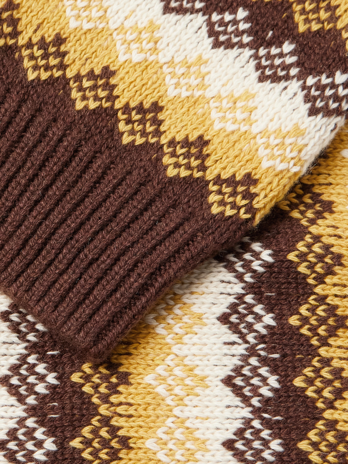 Auralee Jacquard-knit Cashmere And Wool-blend Sweater In Yellow