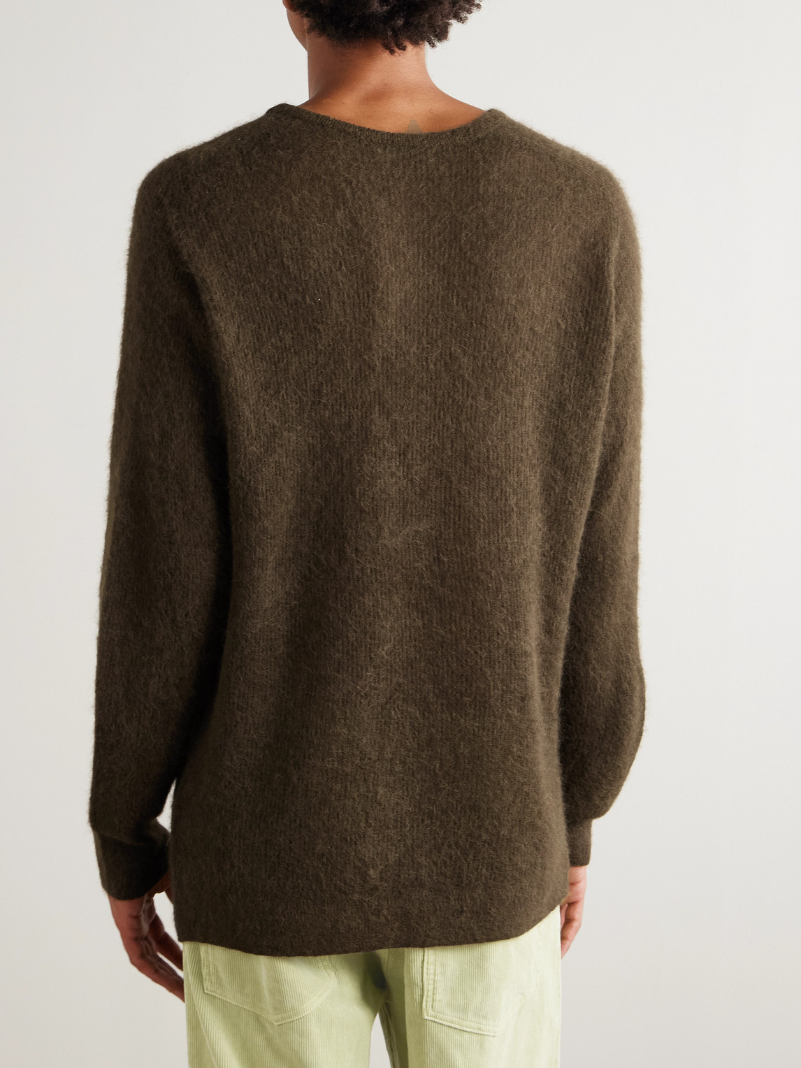 Auralee Ribbed Alpaca-blend Sweater In Brown
