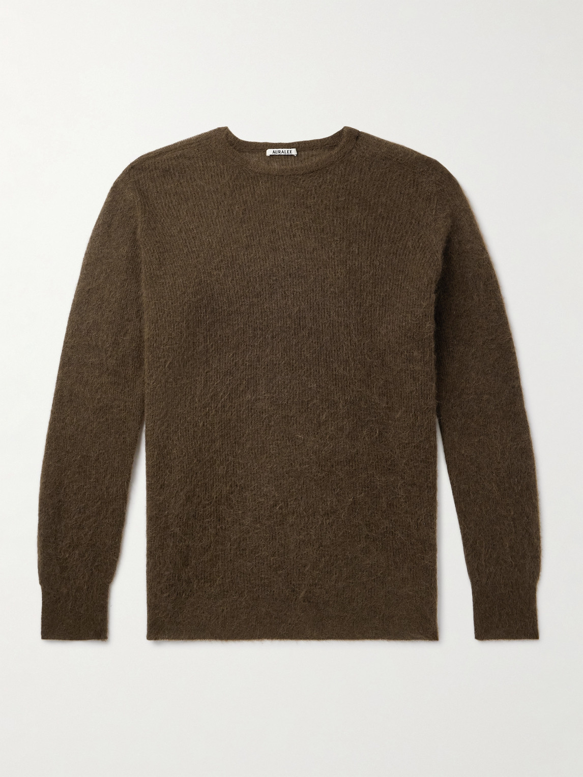 Auralee Ribbed Alpaca-blend Sweater In Brown