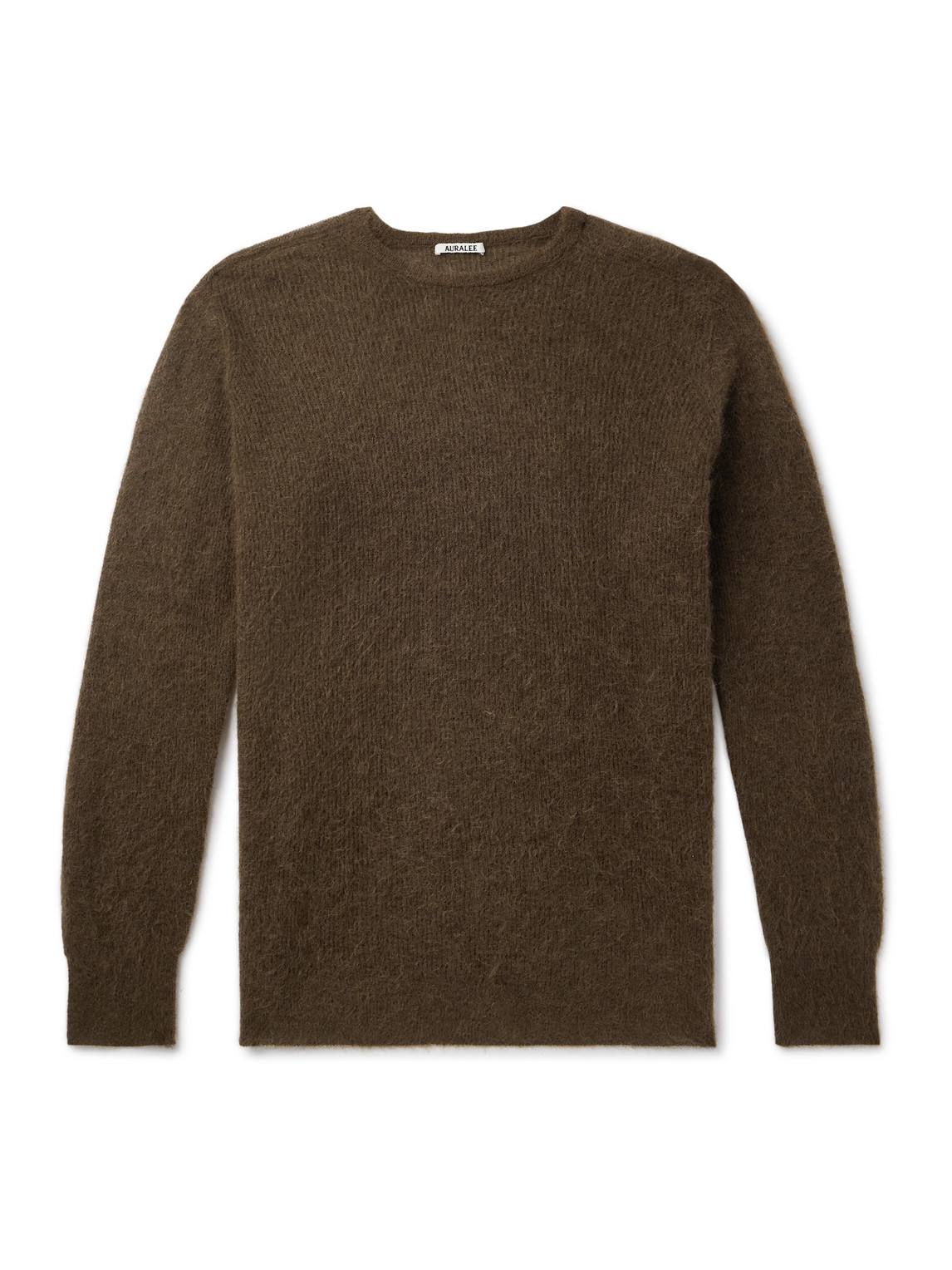 Auralee Ribbed Alpaca-blend Sweater In Brown