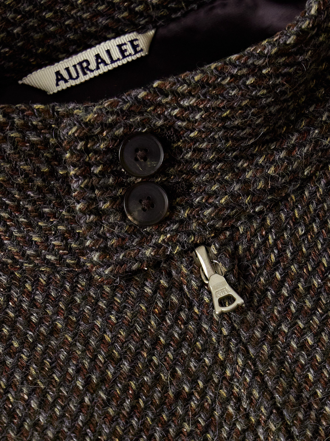 Auralee Wool, Alpaca And Silk-blend Tweed Bomber Jacket In Black